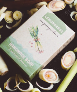 bao bì của xà phòng sả Green Garden - packaging of Green Garden lemongrass handmade soap