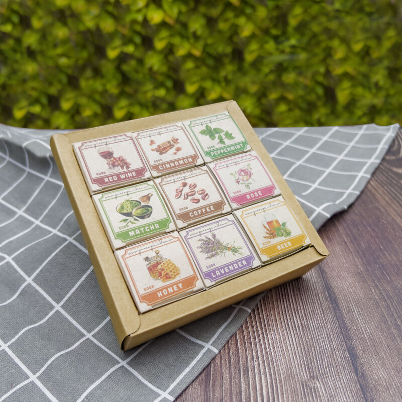 set quà tặng Green Garden - Combo 9 bánh xà phòng handmade 50gr - handmade soap gift set